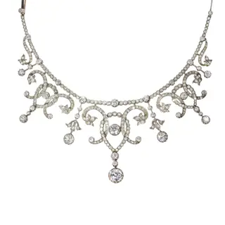Romantic Victorian Diamond Garland Choker, over 13 carats of natural diamonds
