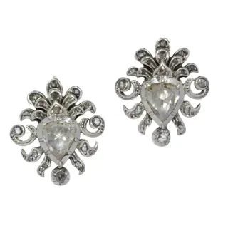 Eternal Affection: Enchanting Rose-Cut Diamond Earrings c