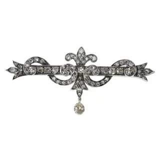 Vintage antique diamond bar brooch