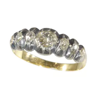 Victorian Era Diamond Inline Ring from 1840s