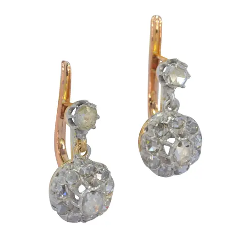 Vintage pendent diamond earrings