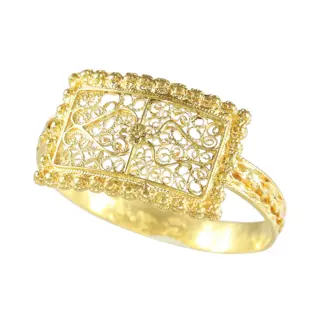 Antique 18K Gold Ring with Granulation and Filigree, Circa 1780  A Reflection of Georgian Elegance