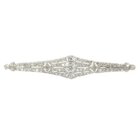 Timeless Twenties: A Sparkling Platinum Art Deco Brooch