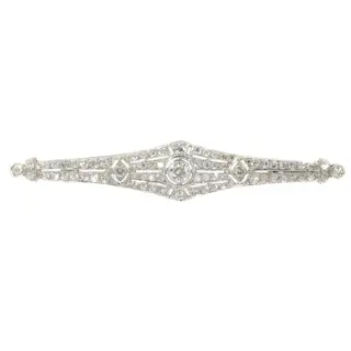Timeless Twenties: A Sparkling Platinum Art Deco Brooch