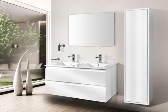 Badmeubel Sally 120cm - Incl keramische wastafel WIT GLOSSY