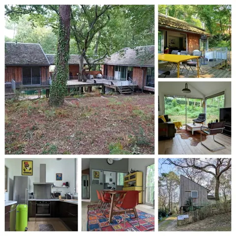 Moderne houten architectenwoning op palen te huur voor vakanties (Zuidwest-Frankrijk)