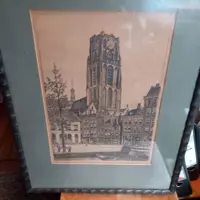 Rotterdam , Laurenstoren - ingelijst - janssen - DOE EEN BOD, vanaf 50,-. Ga ik akkoord met je bod d