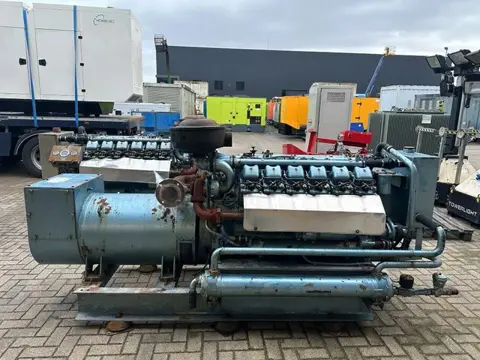 MWM TD 232 V12  Jeumont Schneider 215 kVA noodstroom generatorset