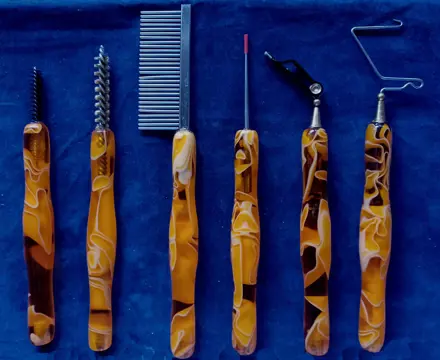 Complete set van 6 ergonomische vliegbind gereedschap (oranje