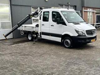 Mercedes-Benz Sprinter 513 cdi 130pk DC Laadkraan Hiab 017T Airco Trekhaak 2000kg Open laadbak Euro 