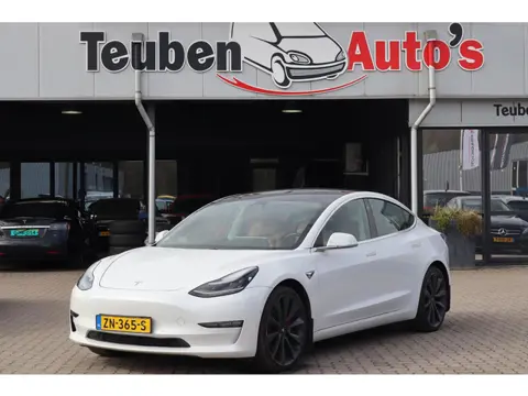 Tesla Model 3 Performance AWD 75 kWh 86,7% SOH, Autopilot computer 3.0, 360 Camera, Bruin Lederen in