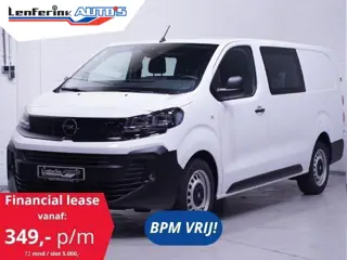 Opel Vivaro 120 pk L3H1 Dubbel Cabine 6-Zits, Navi, BPM vrij Airco, Cruise Control, Laadruimte Pakke