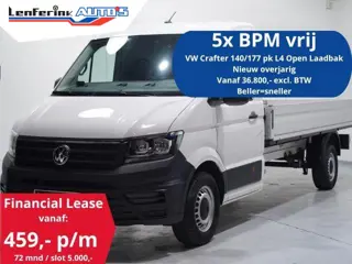 Volkswagen Crafter 2.0 TDI 140 pk L4 Pick Up / Open Laadbak Airco Cruise Control, 3-Zits, LxBxH 430x