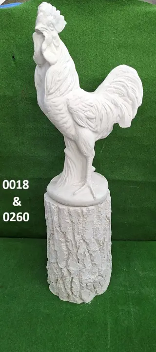 Haan met zuil boomstam. nr 0018 & 0260.