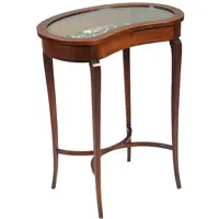 Victoriaans niervormig juwelentafeltje mahoniehout ca 1875