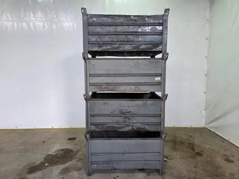 Diversen Stalen stapelbakken Stalen Stapelbakken – Opslagbakken – Industrieel – Stapelbaar – Magazij