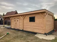 Maatwerk- Douglas houten bijgebouwen, tuinhuisjes