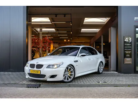 BMW 5-serie M5 in Alpine White|1e Lak |kettingspannerupgrade|Hud|Legendarisch