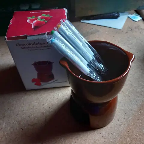 chocolade fondue, nieuw - gezellig