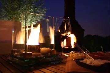 Tafelhaardje/glashaard op bio-ethanol