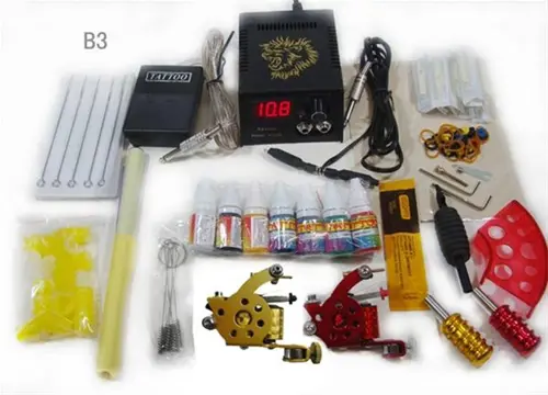 AANBIEDING Tattoo set 2 machines inkt Naalden 50 stuks