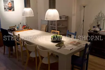Steigerhouten tafels op maat gemaakt en thuis bezorgd