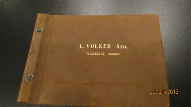 Leergebonden (foto)boek L.Volker 'baggerwerk"1914