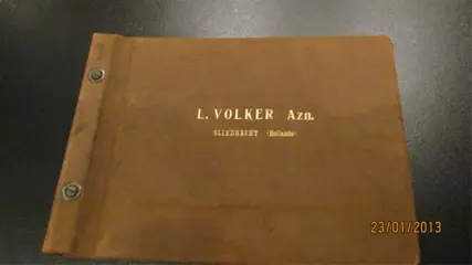 Leergebonden (foto)boek L.Volker 'baggerwerk"1914
