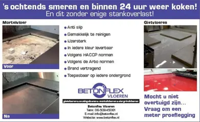 Aanleggen Pu Gietvloer, Mortelvloer, Coatingvloer