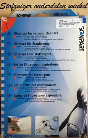 Scanpart filterset voor stofzuiger 100 uni 1