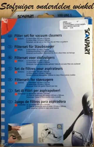 Scanpart filterset voor stofzuiger 100 uni 1