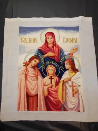 Mooi borduurwerk van Russische icoon