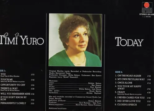 TimiYuro LP (sings Willie Nelson), Today,nst, (p) 1981