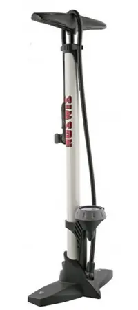 Simson fietspomp met manometer staal 61 cm wit (020601)