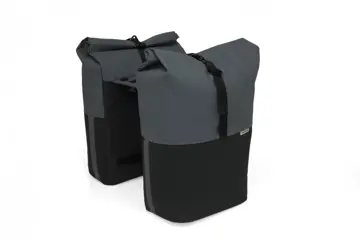 New Looxs Nyborg MIK Dubbele Fietstas 34 Liter Donkergrijs/Zwart