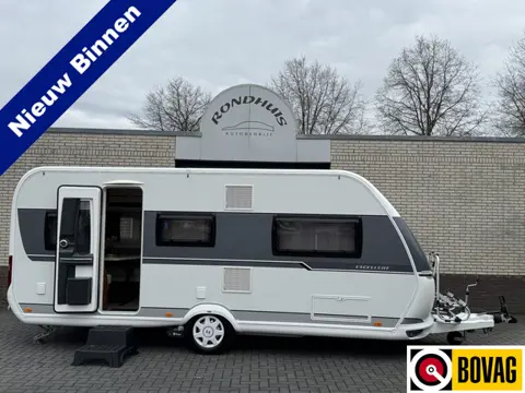 Hobby Excellent 495 UL met enkele bedden **Mover/Fietsendrager/Luifeltent/1e eigenaar/Zeer nette car