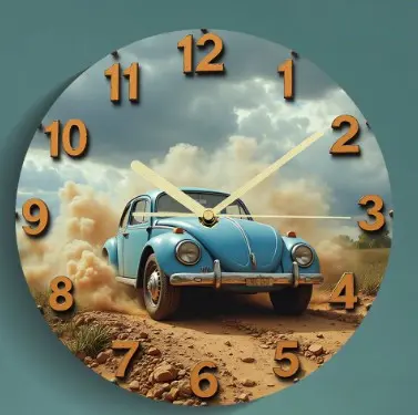 Mooie wandklok met de afbeelding van een Volkswagen-Kever