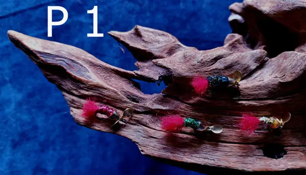 Diverse verschillende sets Forel-Ruisvoorn-Baars Propellervliegen