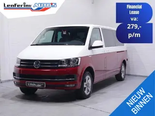 Volkswagen Transporter 2.0 TDI L2H1 Dubbel Cabine 5-Zits, Two-tone Rood / Wit, 2x Schuifdeur, Navi, 