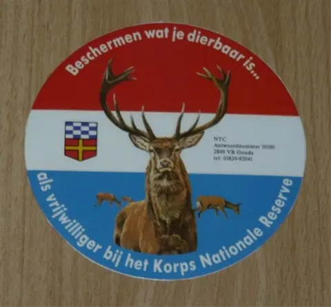 Sticker, Korps Nationale Reserve, KL, jaren'80.