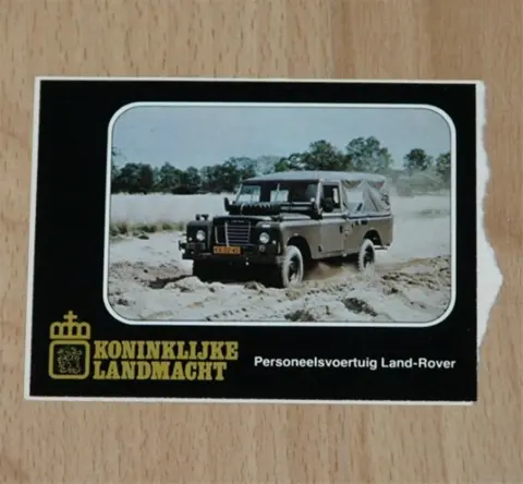 Sticker, Land Rover, Koninklijke Landmacht, jaren'80.(1)