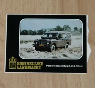 Sticker, Land Rover, Koninklijke Landmacht, jaren'80.(1)