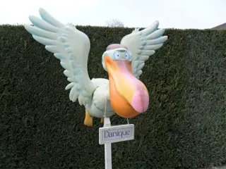 Te huur geboortebord oa 3d pelikaan, 5 euro per week