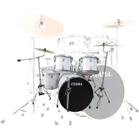 Miniatuur drumstel Tama Rockstar white EXCLUSIEF