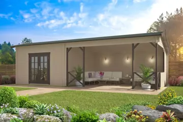 Blokhut - Tuinhuis Mokka | 40 mm | vuren onbehandeld