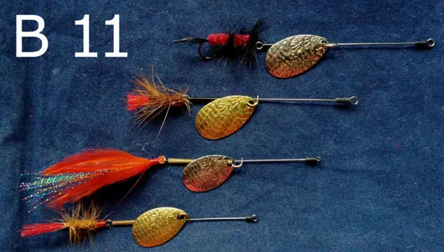 Diverse sets van 4 stuks Ultra Light Baars - Snoekspinners met vlieg voor de 3 - 5 grams spinhengel