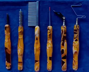 Complete set van 6 ergonomische vliegbind gereedschap (oranje