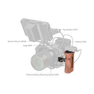 SmallRig 2187C Wooden Side Handle With Nato Clamp