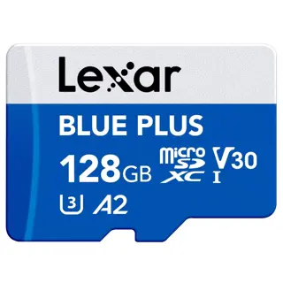 Lexar MicroSDHC Blue Plus UHS-I 128GB V30 Read 100MB/s With SD Adapter