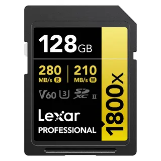 Lexar SDXC Professional 128GB 1800X UHS-II V60 Gold - 2pack